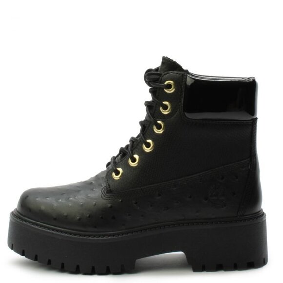 NEW TIMBERLAND Leather Waterproof Lace Up Boots Jet Black for women 864tn - Picture 8 of 10